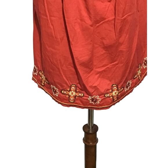 Tommy Hilfiger Red Boho Embroidered Cotton Top Medium - Picture 2 of 8